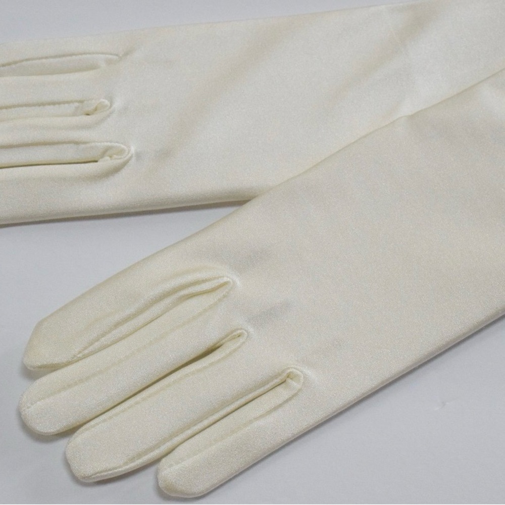 Elegant Cream Satin Gloves
